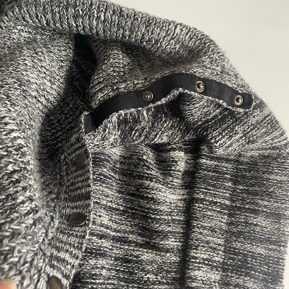 Cynthia Rowley Cowl Neck Wool Blend Sweater Womens Size Medium Tunic Black Gray - Picture 3 of 9